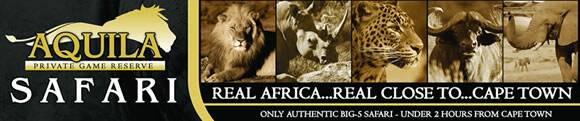 Aquilla Private Game Reserve BIG 5 Safari from Cape Town South Africa