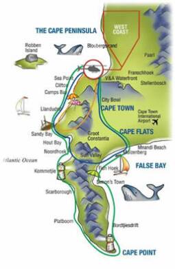 Cape Town Full Helicopter scenic map 