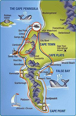 Cape Town Full Helicopter scenic map 